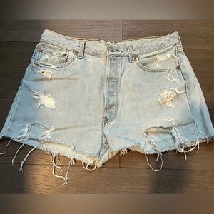 Distressed Levi shorts
